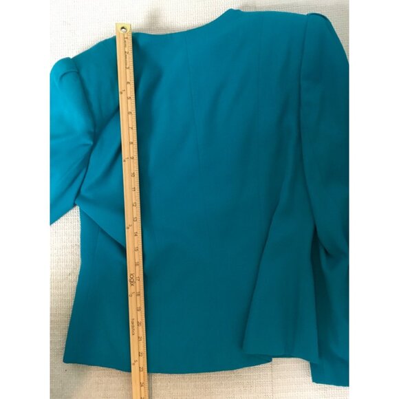 Kasper For ASL Vintage Suit Jacket Blazer Size 10 1980s Double Breasted Blue - Picture 14 of 16